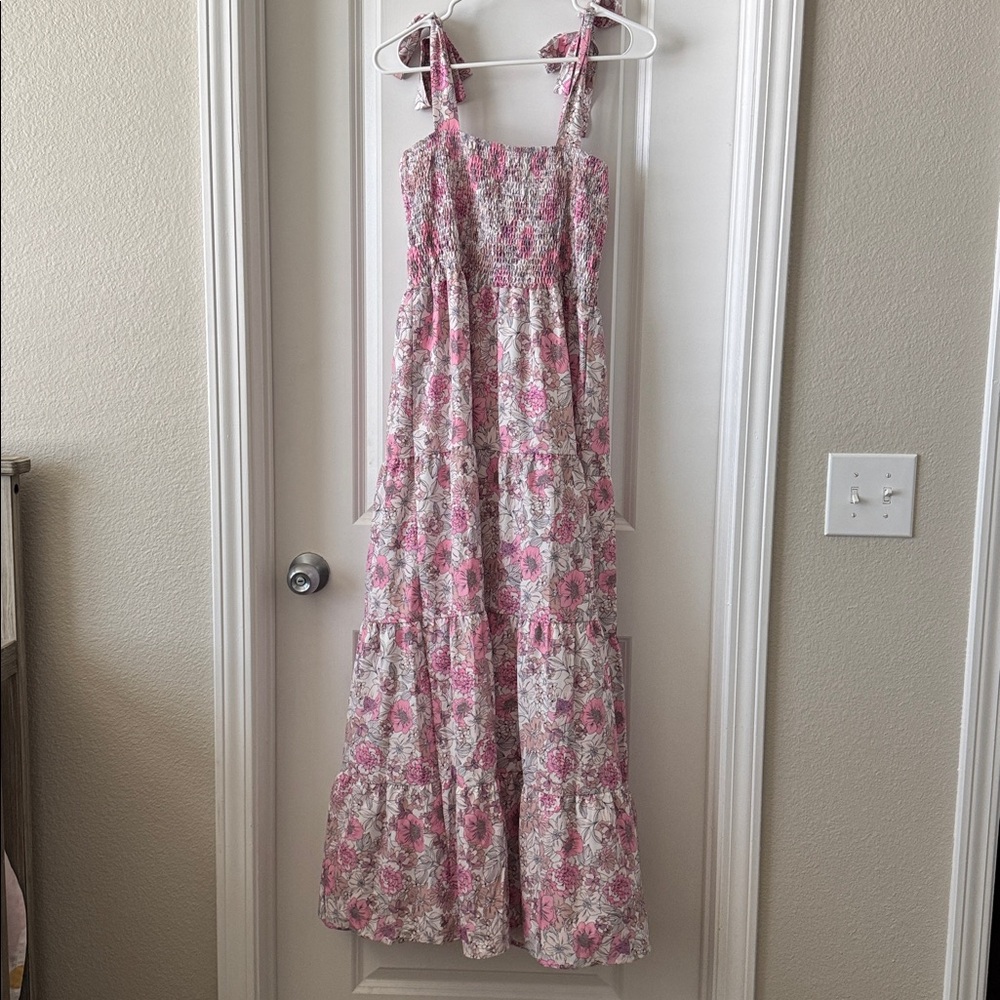Amazon Pink Floral Midi Dress